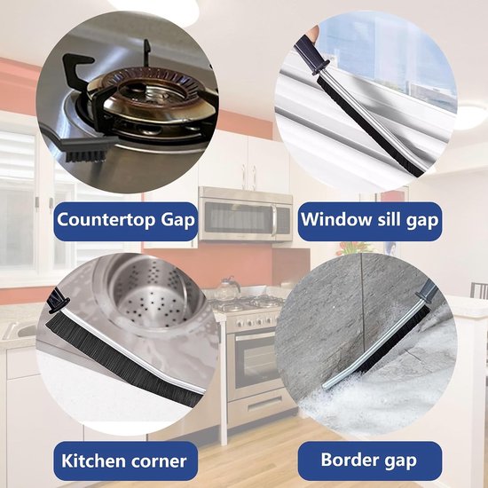 4 Stuks Vochtige Voegenborstel voor Badkamer, Harde Borstel, Ramen, Smalle Kieren, Dieptereiniging, Keuken en Badkamer Schoonmaak — afbeelding 3
