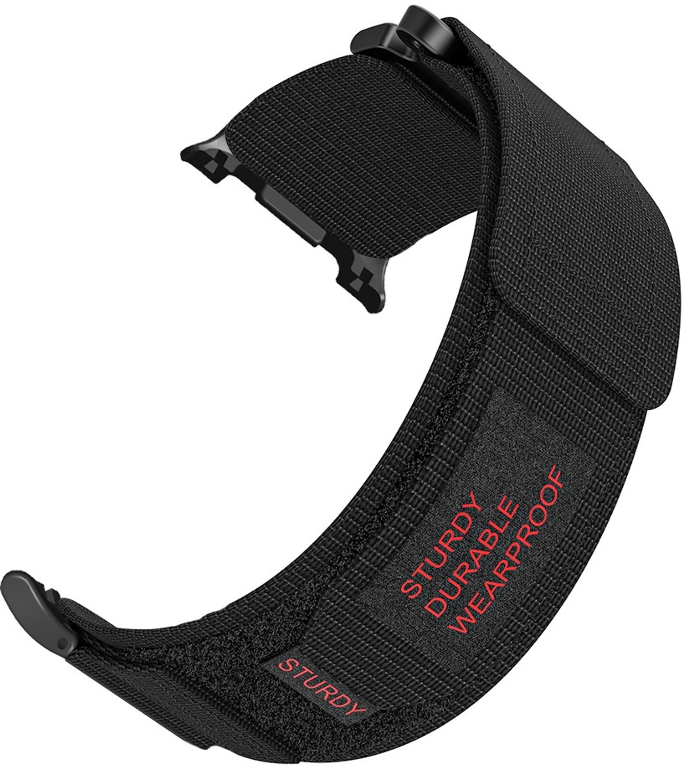 Zwarte nylon band compatibel met Samsung Galaxy Watch 8