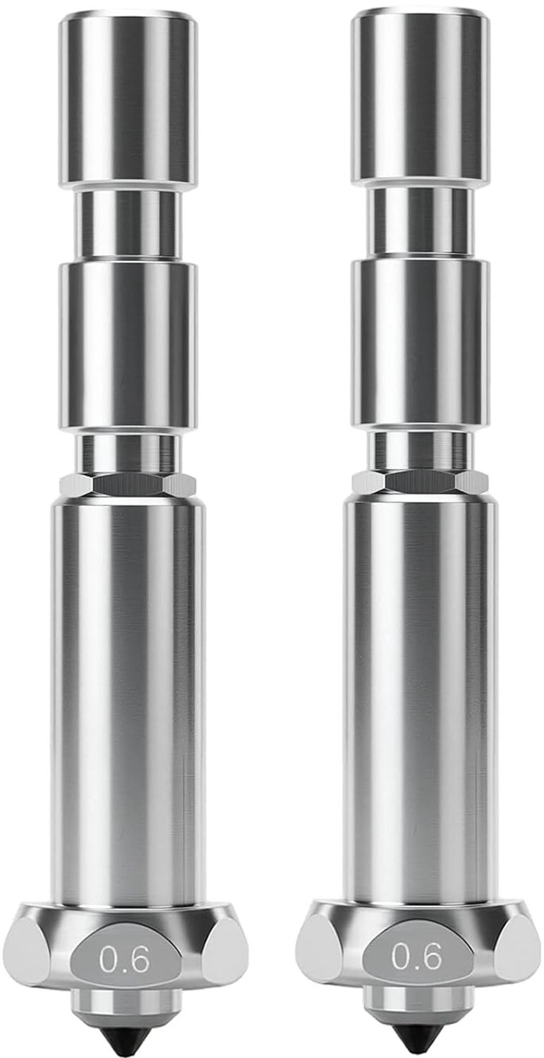 2-Piece 0.5 mm Nozzle voor 3D Printers, Vervangende Carbide Nozzle voor Precisie en Hoge Doorstroom, Compatibel met Diverse Modellen