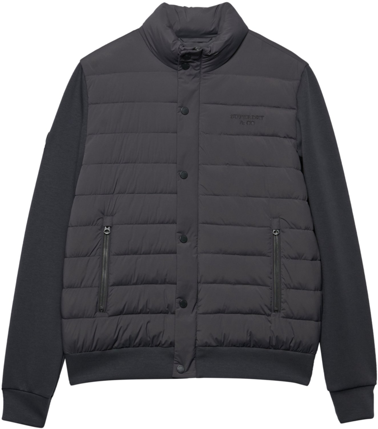 Superdry Jas Interlock Hybrid Jacket M5012452a Charcoal Mannen Grijs