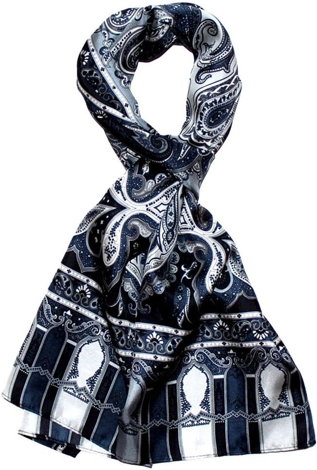 Lorenzo Cana Heren Sjaal - 100% Zijde, Paisley Patroon, Zwart