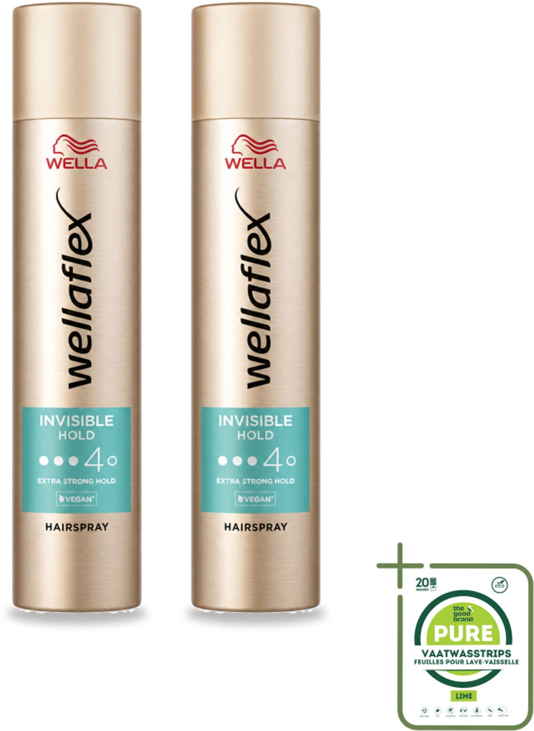 2 x Wella – Flex Invisible Hold – Haarspray Extra Strong – 250 ml - Grootverpakking - Vaatwasstrips - Haarspray - Flexibele Fixatie - Natuurlijke Look - Extra Sterke Hold - Haar Bescherming