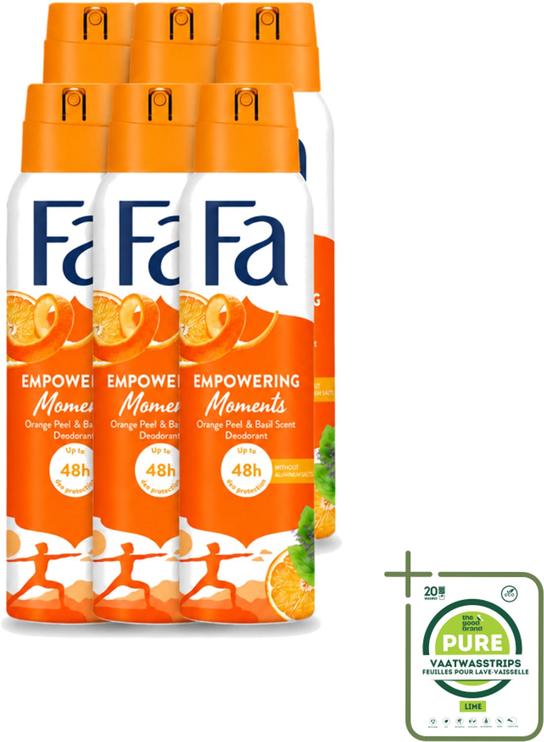 6 x Fa – Deodorant Spray – Empowering Moments – 150 ml - Grootverpakking - Deodorant Spray - Geur - Zweet - Geurige Deodorant - Frisheid