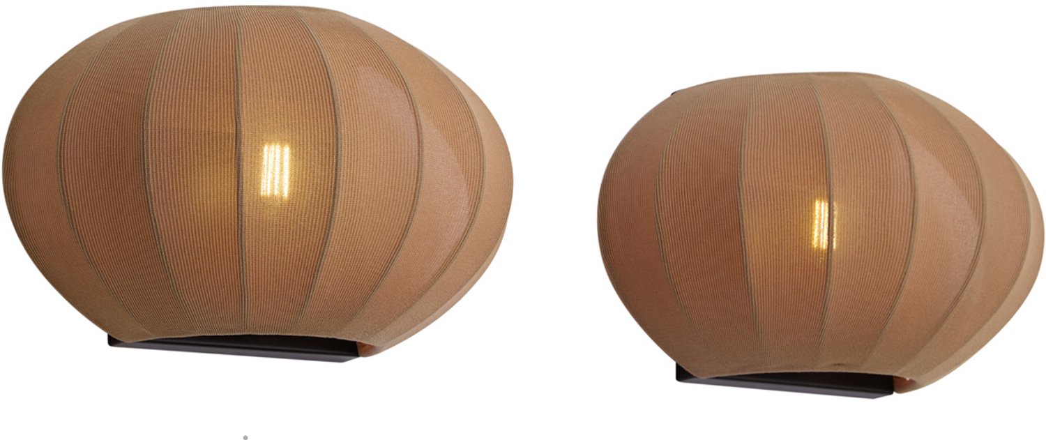 Qazqa japandi wandlamp - Bida - bruin, max. 10W, geschikt voor led, 2-lichts, 28cm, ideaal als woonkamer en slaapkamer lamp