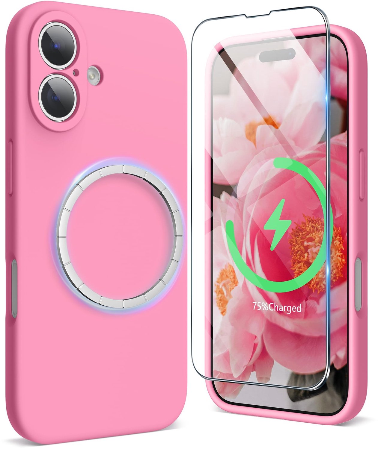 Siliconen Hoes voor iPhone 16 Plus met MagSafe en Screen Protector