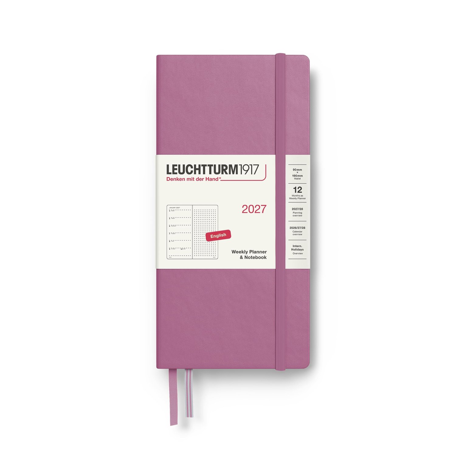 Weekagenda & Notitieboek 2027 in Dusty Rose
