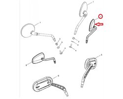 Spiegel links voor motor Triumph 1700 Thunderbird Storm 2011 tot 2018 T2066081 Nieuw
