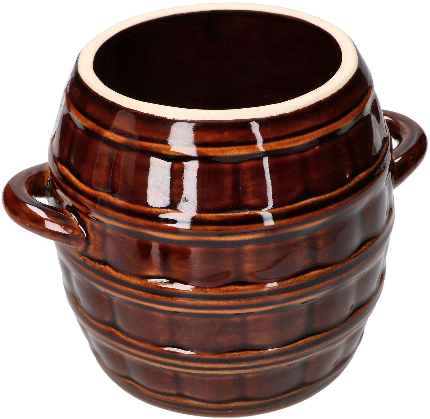 KOTARBAU® Fermentatiepot 2,5 L - Zuurkoolpot - Keramische Fermentatiepot Steengoed - Bruin