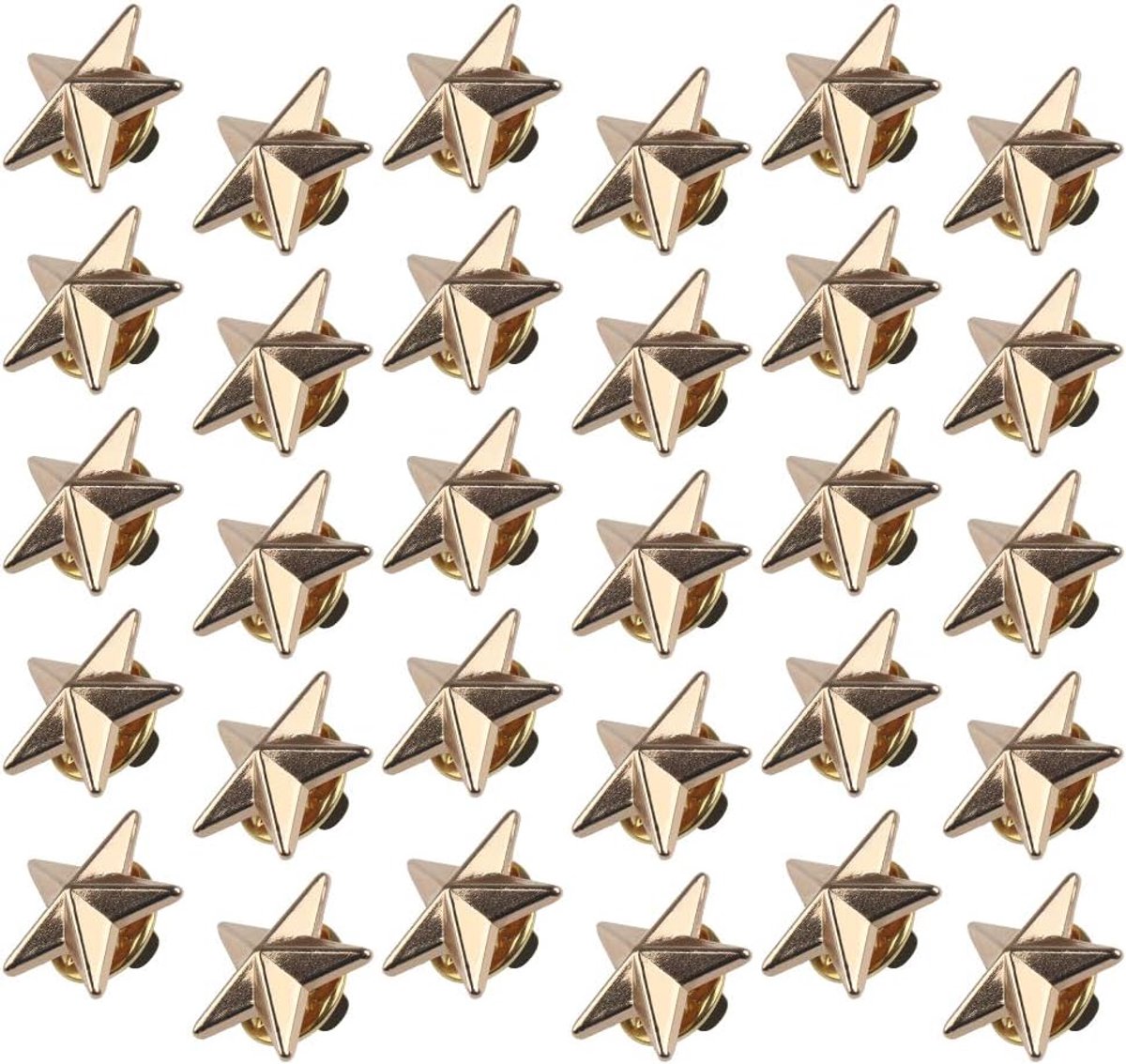 30 stuks stervormige broche modieuze speldjes voor kleding hoed pak pullover voor dames en heren veiligheidsspeld (goud), Metaal