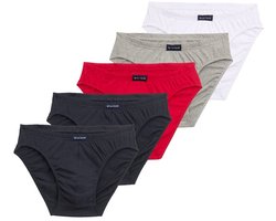 Tom Tailor - Katoenen slips in een set van 5 - Maat XL/7 - navy-white-red