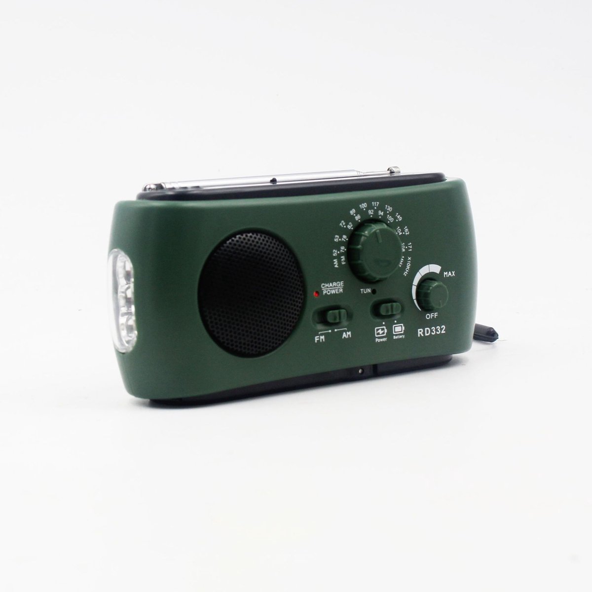 Zaklampoplader op Zonne-energie, Handslinger en Radio op Zonne-energie met AM/FM, LED-zaklamp voor Het Opladen van Noodtelefoons