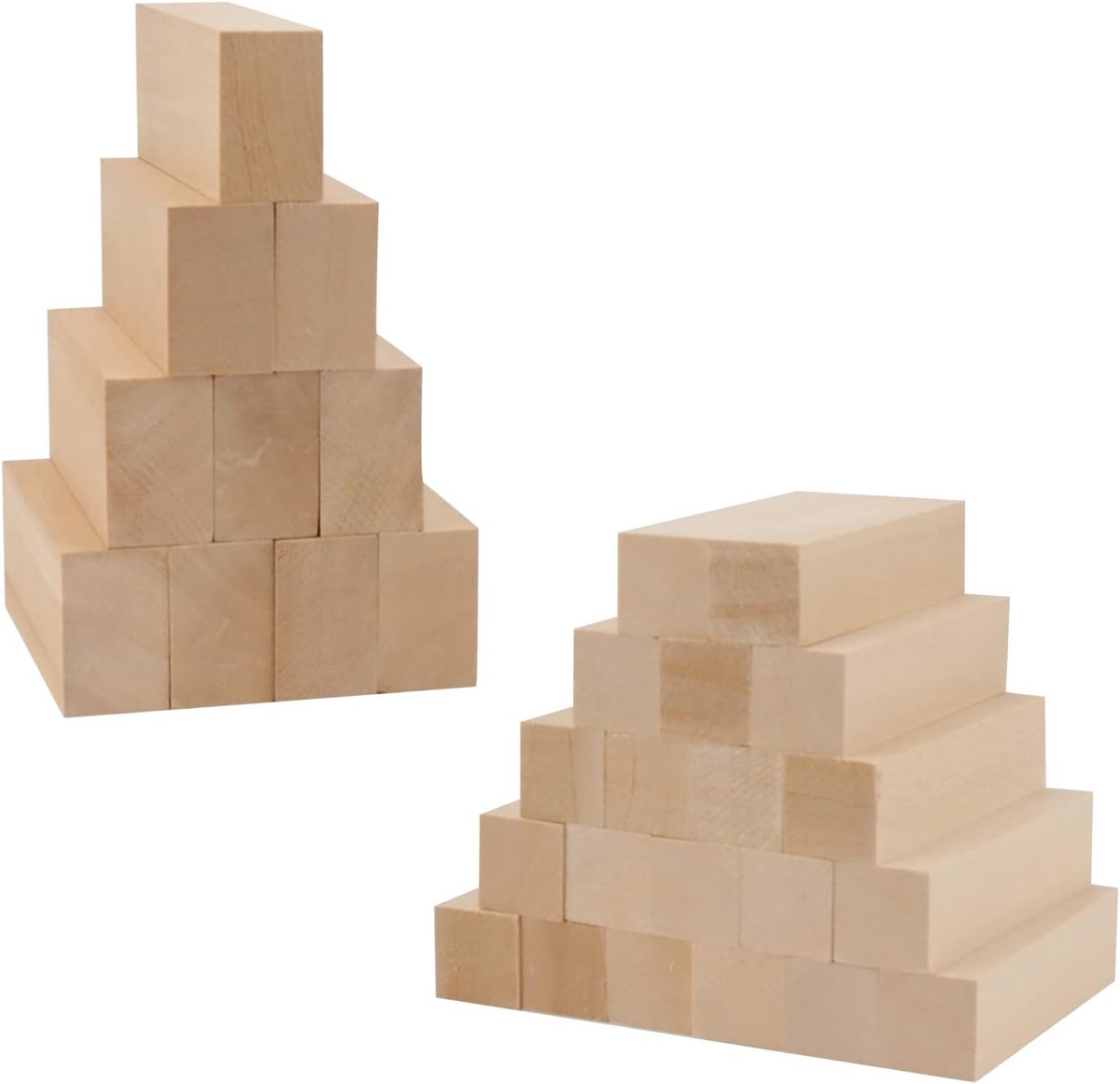 30 Stuks Onbewerkte Houten Blokken voor Houtsnijwerk, Vierkante Houtblokken voor DIY Projecten en Creatieve Ambachten