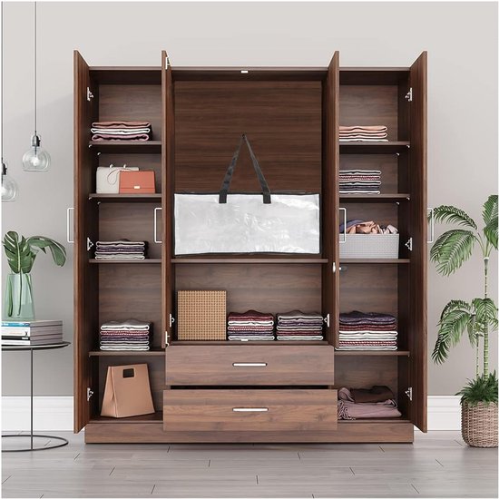 Grote geweven opbergtas van polypropyleen met handvat voor kleding, dekens en quilts | 74 x 36 x 33 cm | 1 vak | Opvouwbare multifunctionele opbergtas (1 stuk) — afbeelding 4