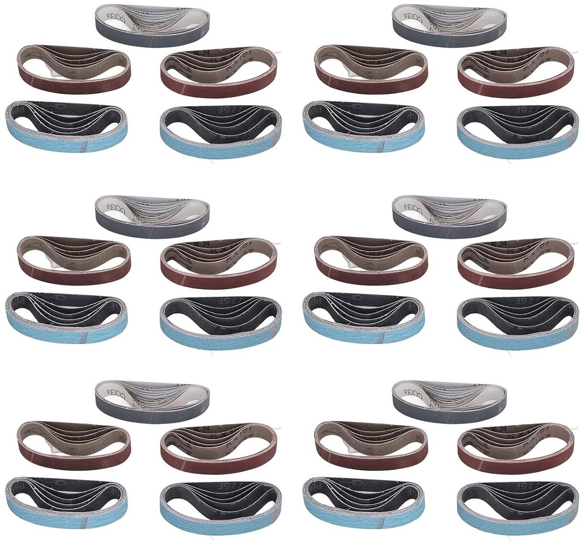 Duurzame Schuurbanden Set voor Roestverwijdering - Fijne en Groffe Korrel 80, 120, 240, 400, 800, 1000 (3/4 inch, 12 inch)