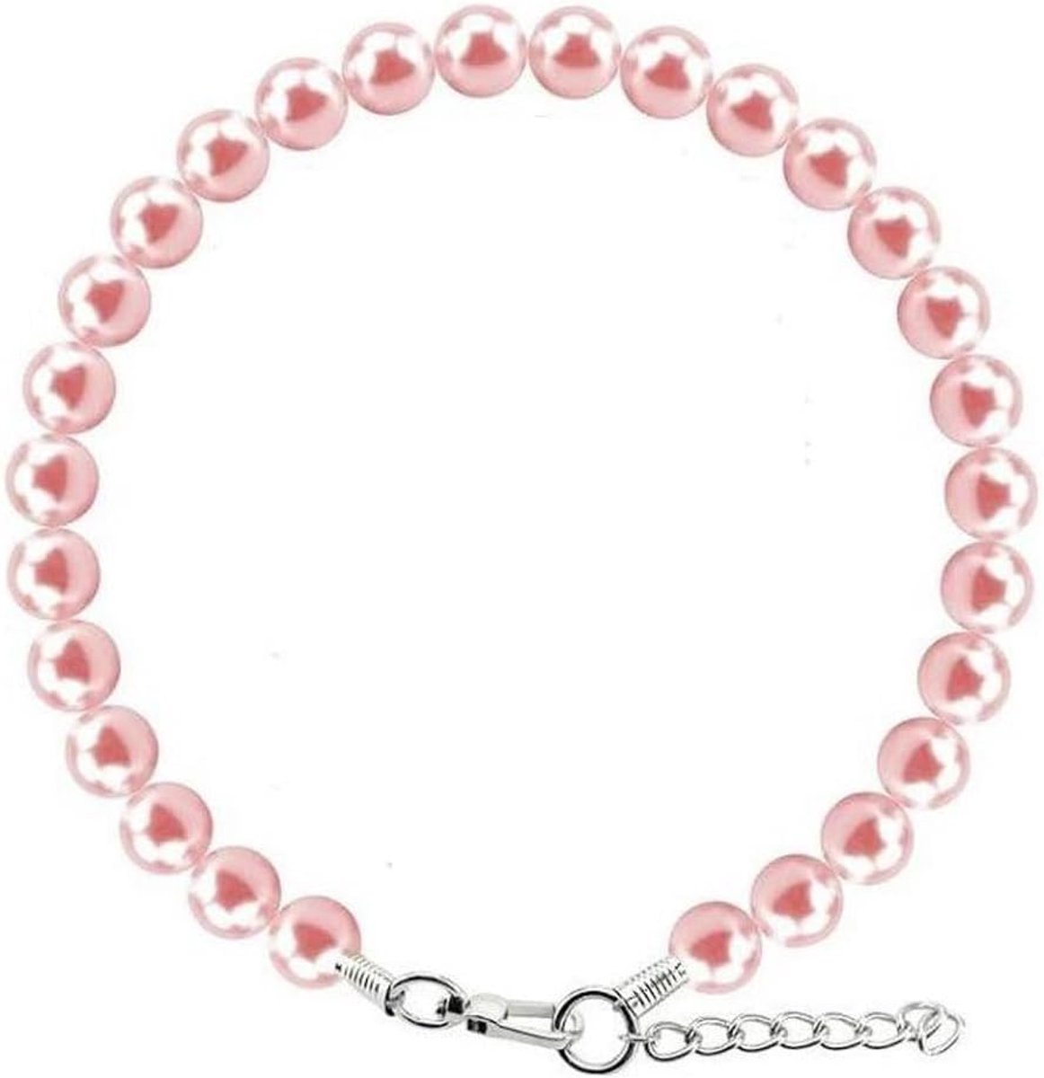 Ketting van parels voor honden, schattige modieuze kattenkraag, elegante verstelbare parelkraag, sieradenaccessoires voor katten en honden, roze, XS