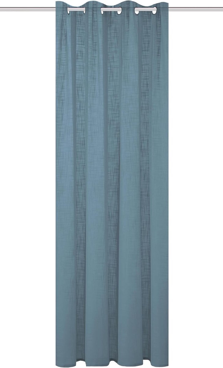 Ogen afgewerkte sjaal Softy halftransparant, linnenstructuur, kleur: rookblauw, afmetingen: 245 x 140 cm, aantal: 1x