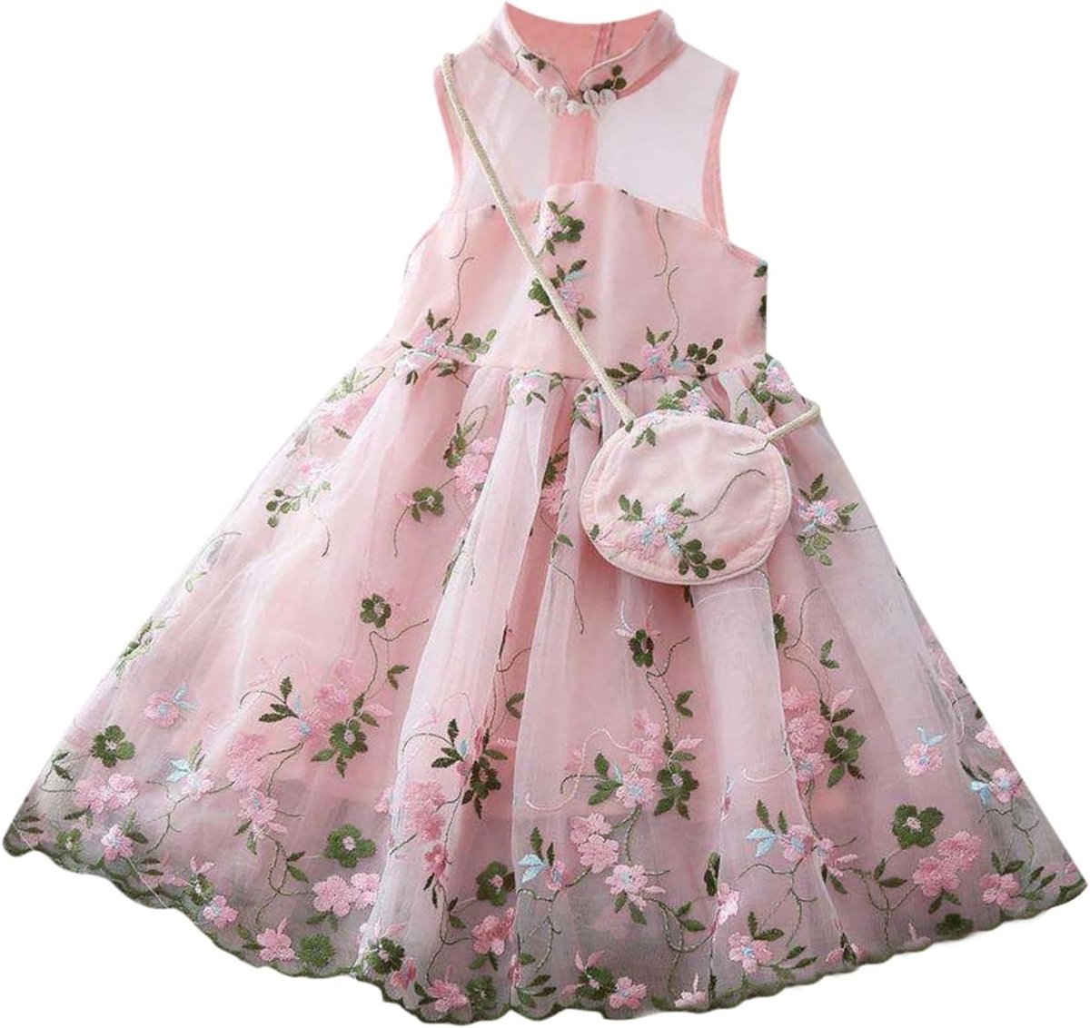 Meisjesjurk met pailletten, avondshow, prinses, tule, verjaardag, feest, bruiloft, elegant, mouwloos, kinderkleding, chic, A21