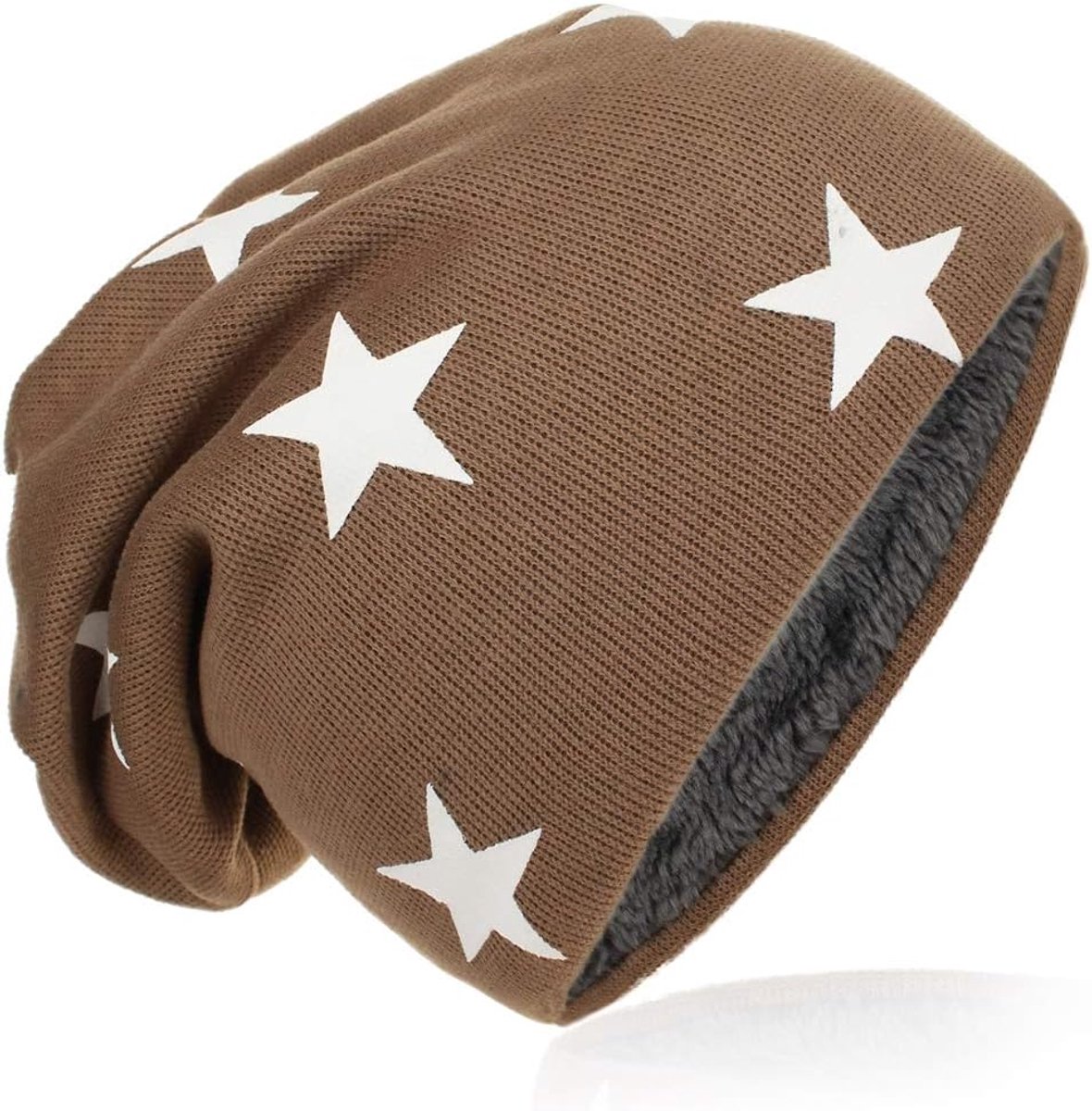 Jersey Slouch Beanie Long Warm Gebreide Muts Unisex Effen Kleur Winter Trend