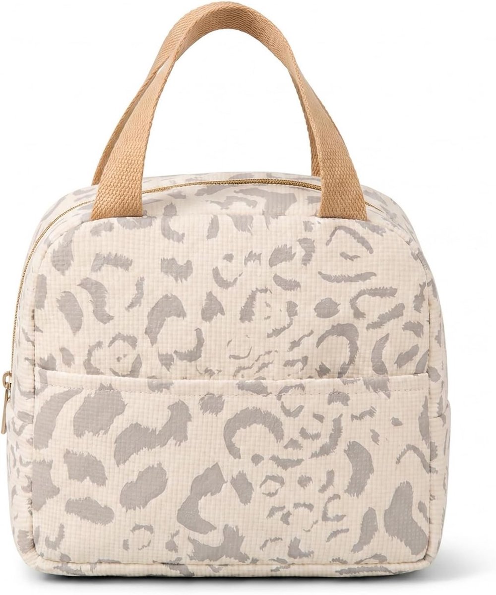 Kleine Geïsoleerde Koeltas 6L voor Lunch, Ideaal voor Werk, School en Picknicks, Lichtgewicht en Handig voor Reizen (Beige)