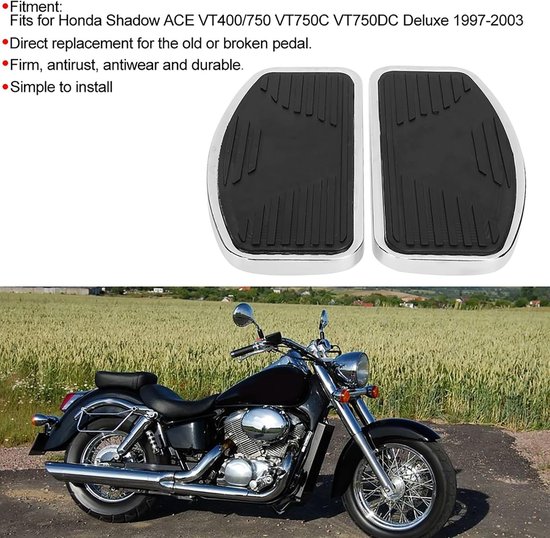 Motorcycle voetsteunen voor Shadow 750 ACE VT400/750 - Comfortabele en duurzame voetplaten voor motorfietsen, geschikt voor jaren 1997-2003 — afbeelding 2
