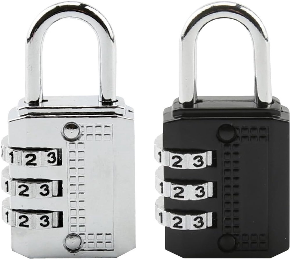 2 x 3-Cijferige Combinatieslot voor Gym Lockers en Kleine Kasten - Weerbestendige Hangslot Set van 2