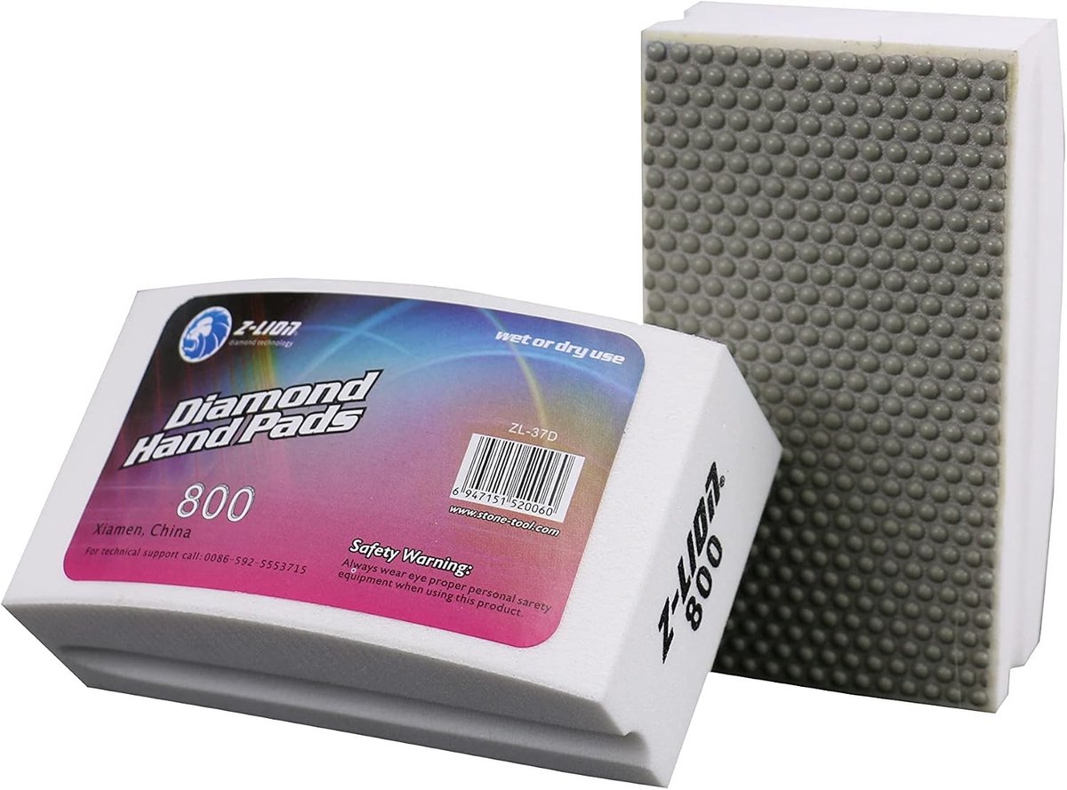 Handpad Blokken voor Schuren en Polijsten met 800 Grit - Boogvormige Handheld Blok voor Scherpe Randen en Oppervlaktebewerking
