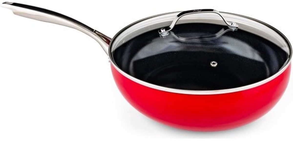 Keramische gecoate antiaanbak wok 30 cm - Gezond koken zonder schadelijke stoffen
