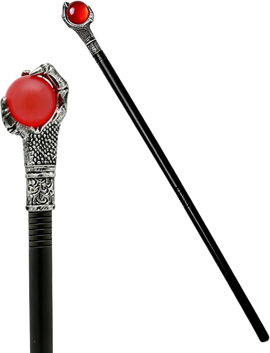 Vintage Halloween Scepter 118cm - Gothic Wand voor Heksen, Vampiers en Carnavalskostuums, Perfect voor Cosplay en Themapartijen