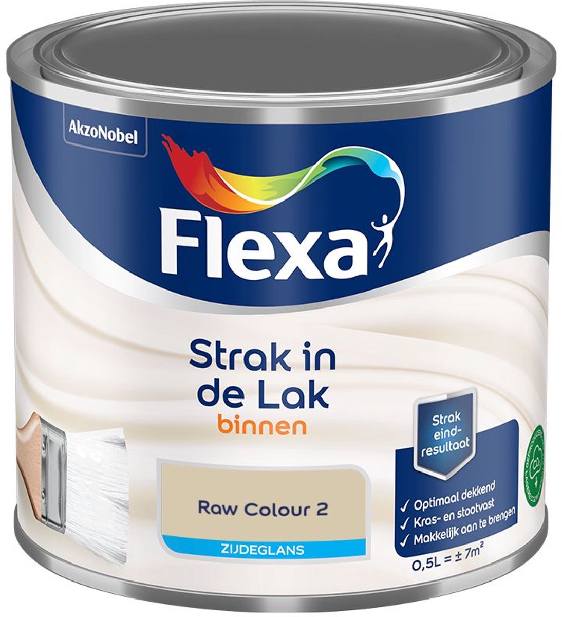 Flexa - Strak In De Lak Binnenlak Zijdeglans - Raw Colour 2 - Mengverf - 500 Ml