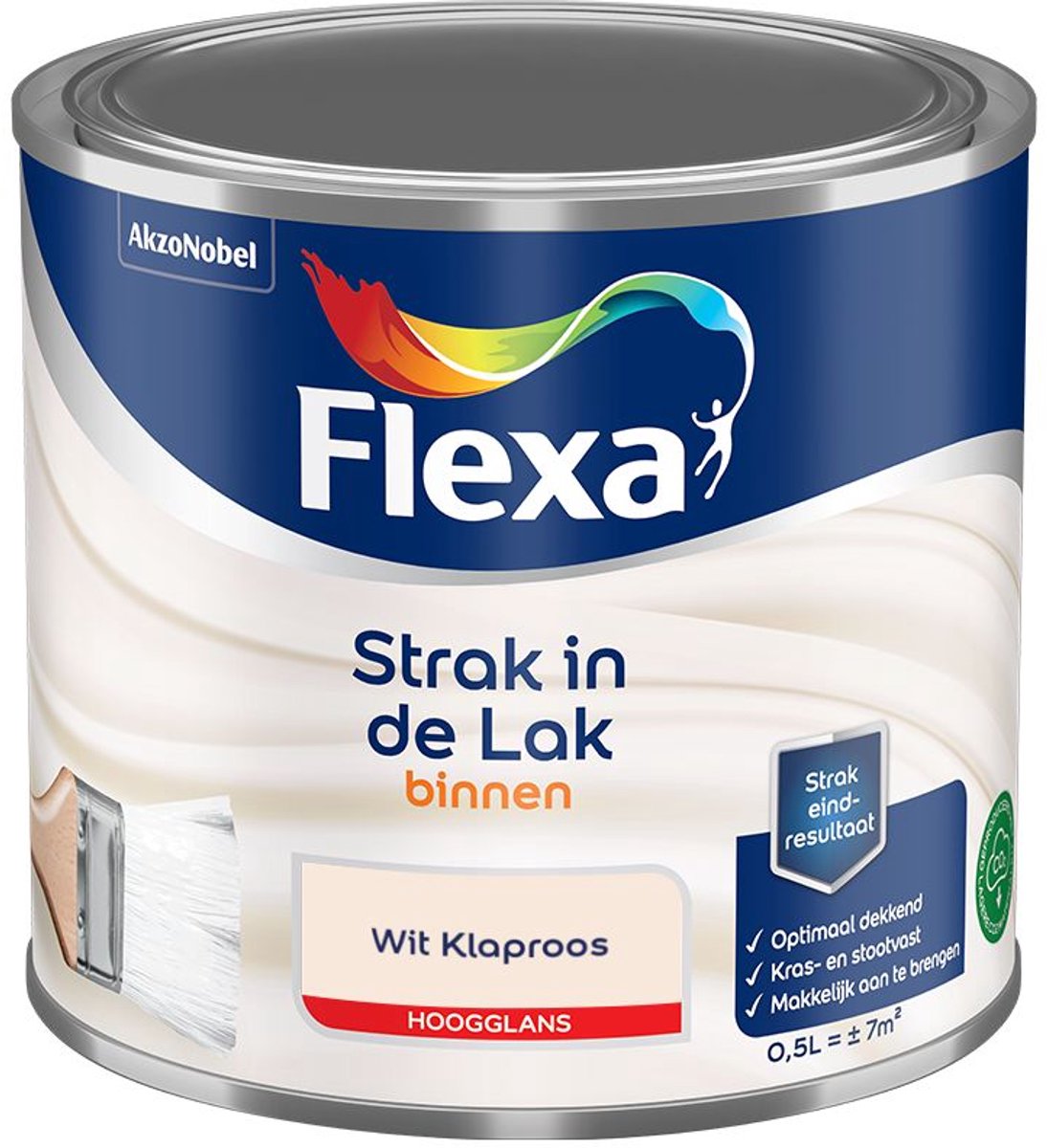 Flexa - Strak In De Lak Binnenlak Hoogglans - Wit Klaproos - Mengverf - 500 Ml