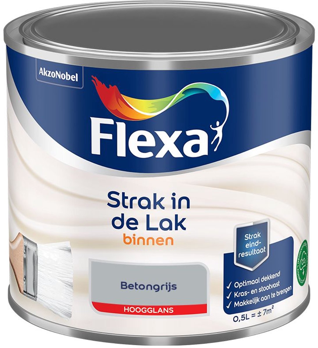 Flexa - Strak In De Lak Binnenlak Hoogglans - Betongrijs - Mengverf - 500 Ml