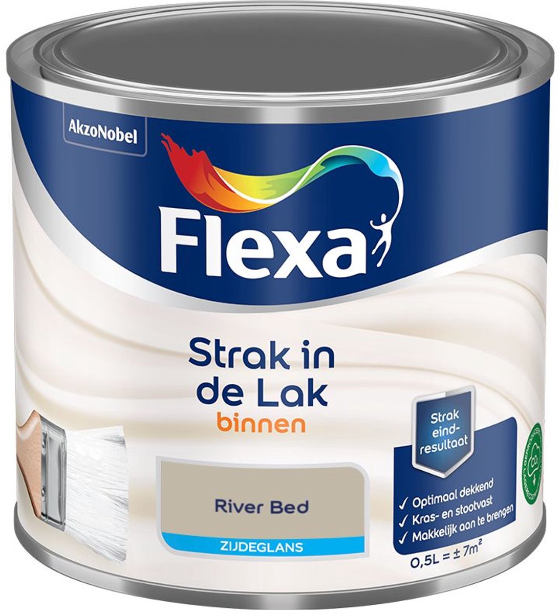 Flexa - Strak In De Lak Binnenlak Zijdeglans - River Bed - Mengverf - 500 Ml