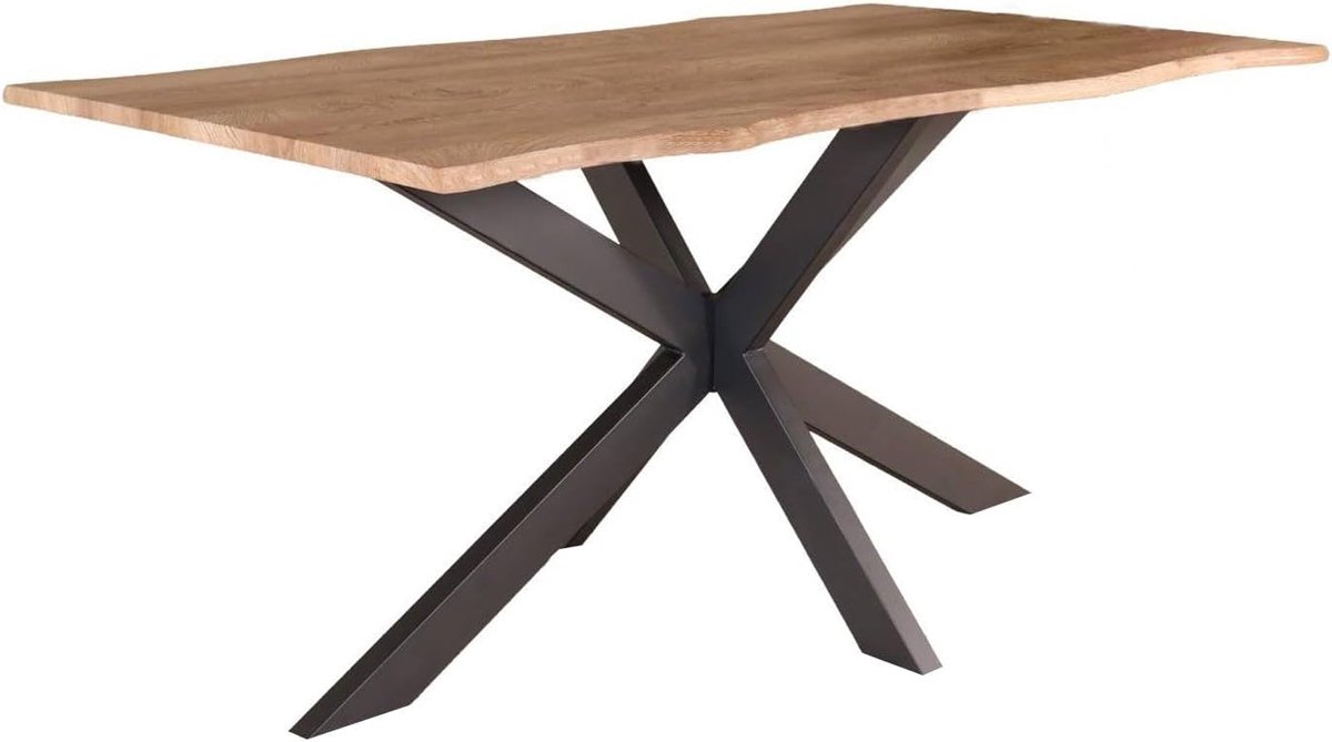 Eettafel langwerpig 160cm Jeffo bruin langwerpige tafel MDF eetkamertafel