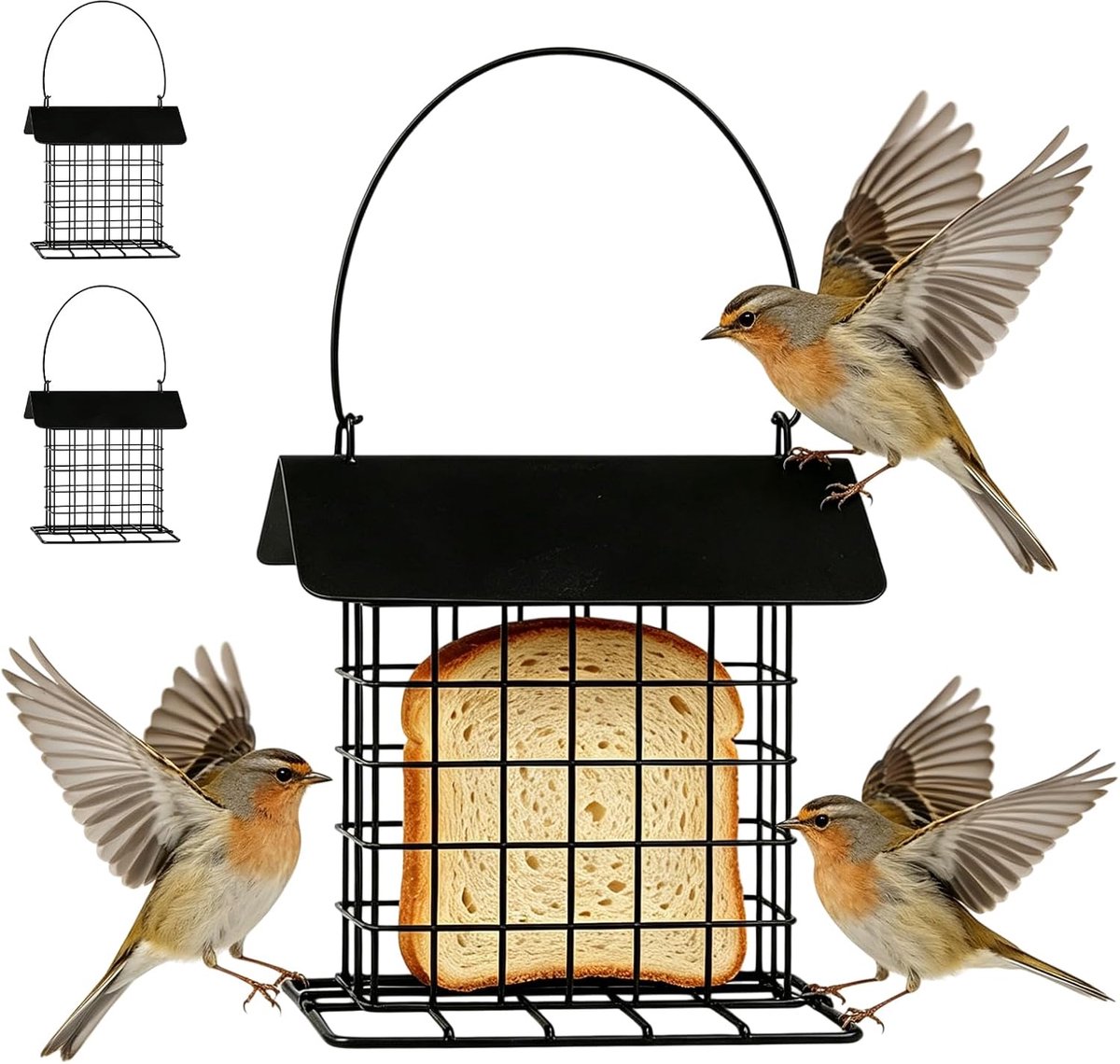 2 stuks maasbolletjeshouder, vogelvoederdispenser om op te hangen, vogelvoederstation voederstation vogelhuisje, vogelvoederhuis voor vogelvoer, voederdispenser voor wilde vogels