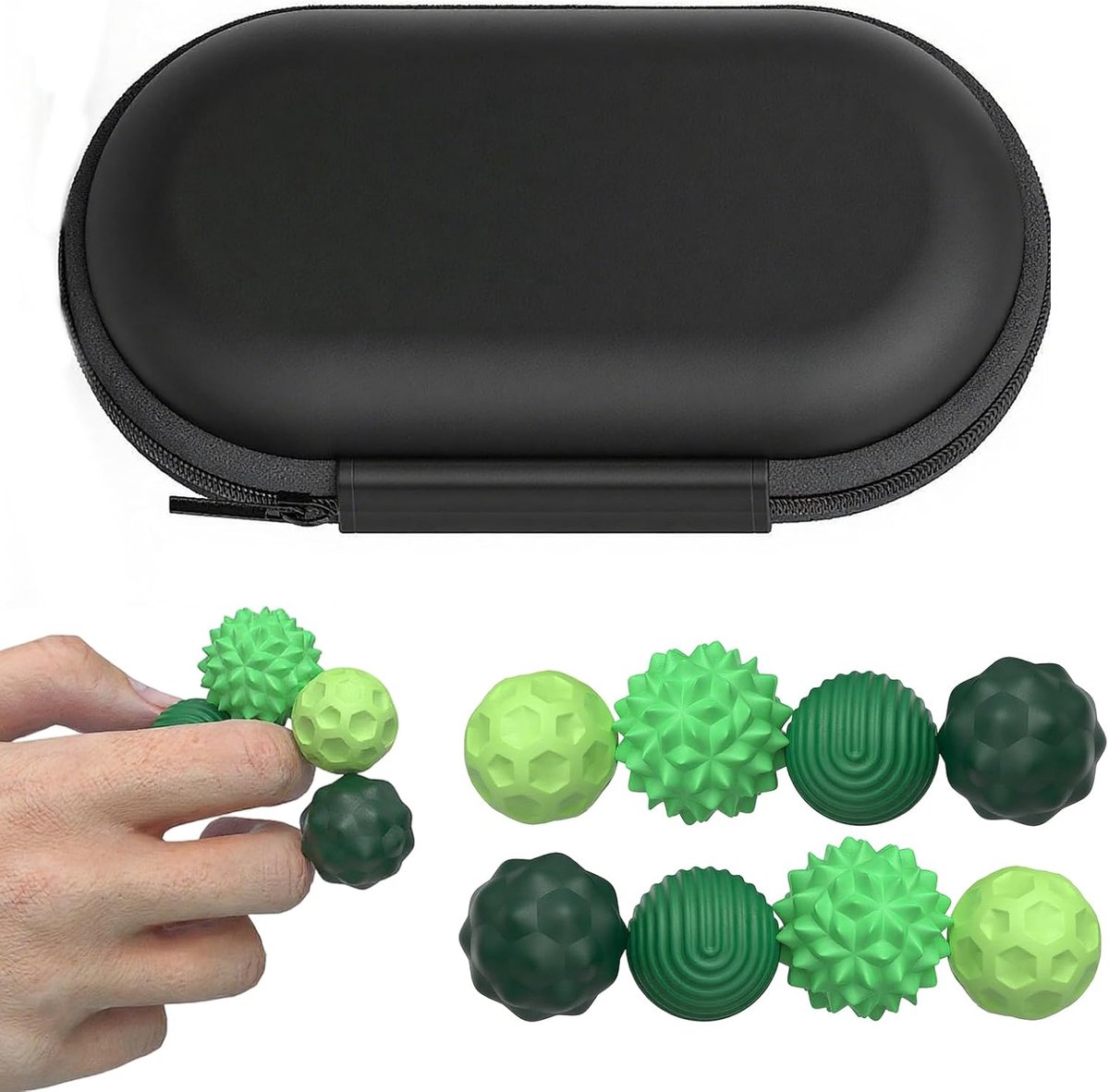 Toys Magnetische ballenset, 8 stuks groene stressballen