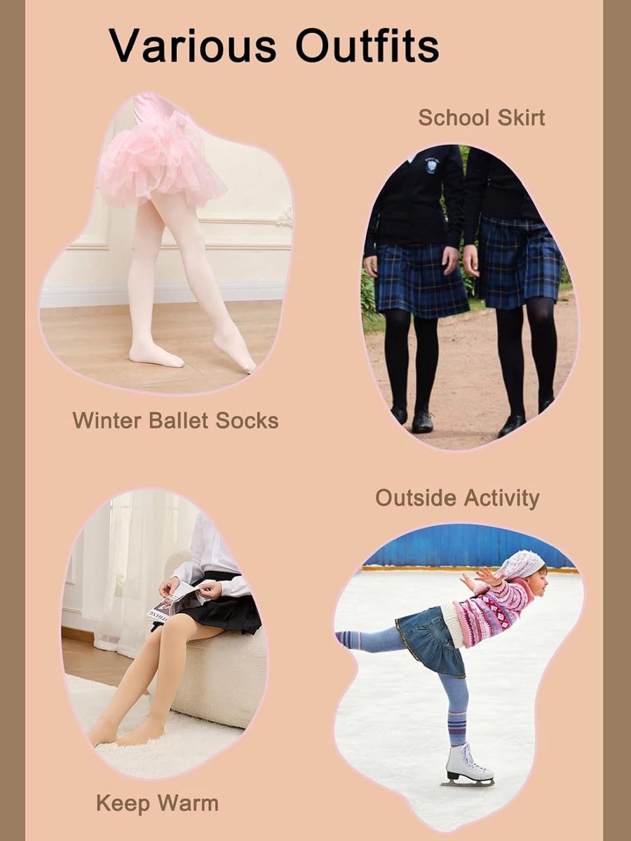 Gevoerde panty voor meisjes, volledige voet, thermische panty, dikke meisjes, strakke ballet, dans, winter, ondoorzichtig, warm, strak, zacht, rekbaar, voor kinderen, studenten, school