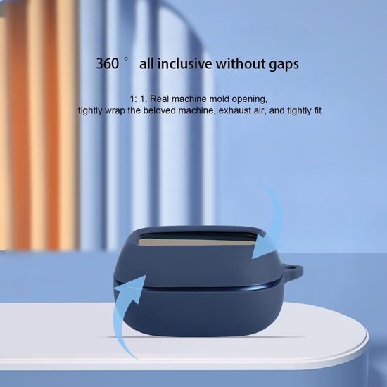 Hoesje compatibel met JBL Live Buds 4, siliconen schokbestendige beschermhoes [LED aan de voorkant zichtbaar]. Zwart — afbeelding 2