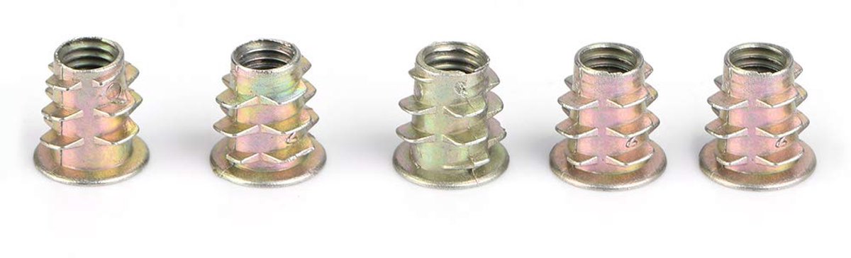 Houten zeskantmoeren, bevestigingsonderdelen moeren van zinklegering M4/M5, houten meubelbevestigingen (M5 x 10 (100 stuks)