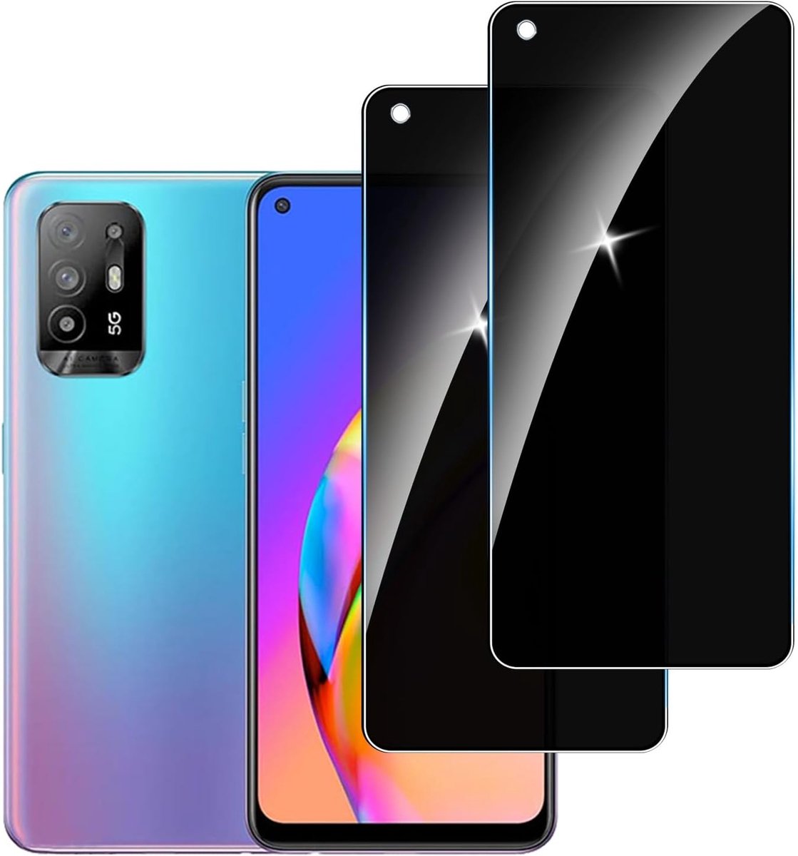 【2 stuks】privacy schermbeschermer voor Oppo A94 5G,Anti-Spy aangemaakte glas Screen Protector,9H hardheid,Gemakkelijk te Installeren,Anti-kras,Geen Luchtbellen