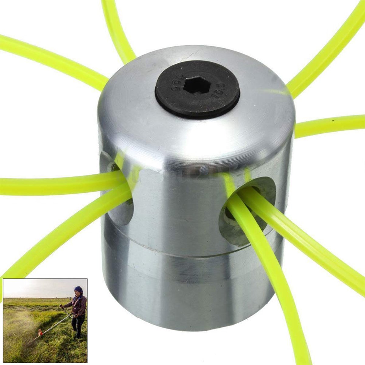 Grastrimmer kop dubbele draadkop - Aluminium draadspoel - Nylondraad met 4 graslijnen - Voor benzine bosmaaier - ShopVlot