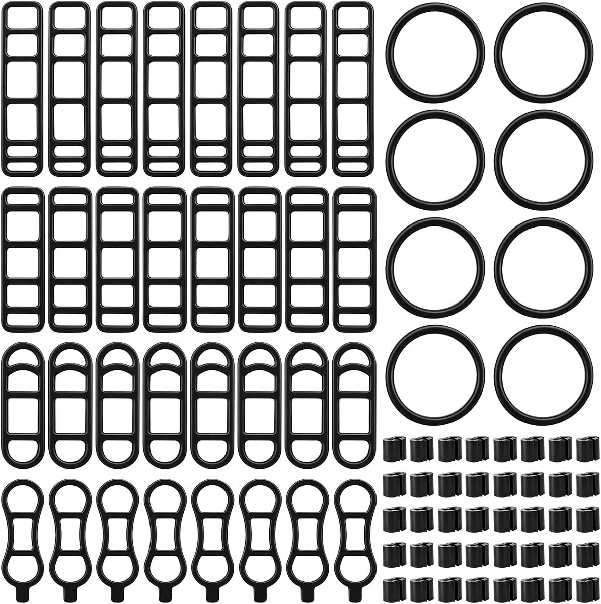 Fietsband, 40 stuks, stretch rubberen ringen, zaklamp, rubberen bandhouder met 3-woordgesp, siliconen stuurhouder voor zaklamp, fietslicht