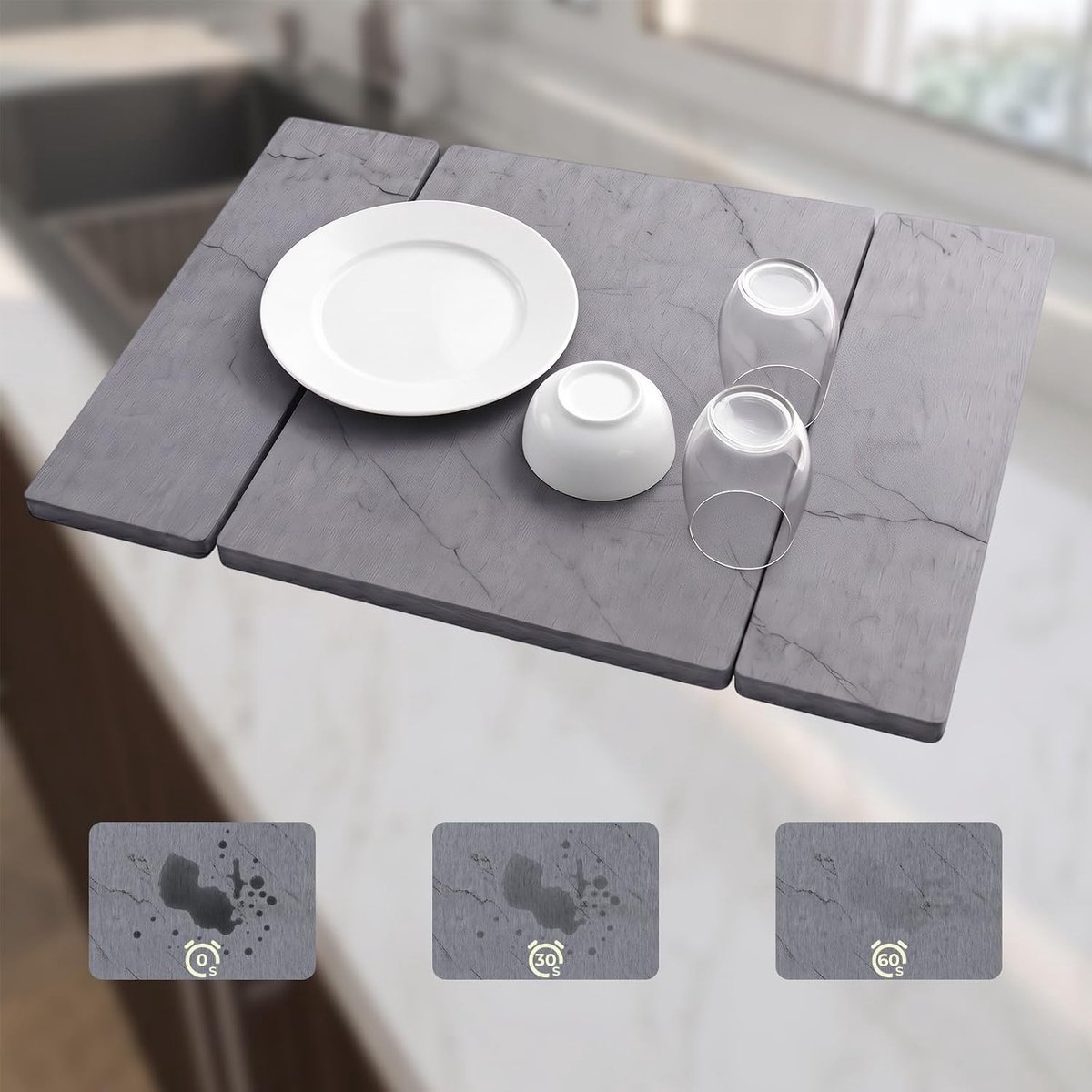 Quick-Drying Dish Draining Mat - 50x40cm