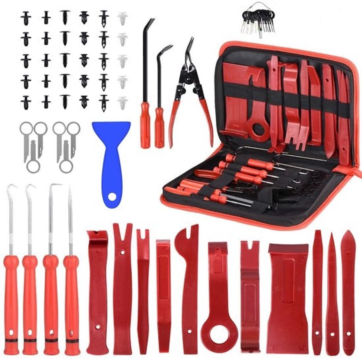 158-delige Auto Demontageset - Met Sierlijstwiggen en Bevestigingsclips - Voor Interieur- en Deurbekleding