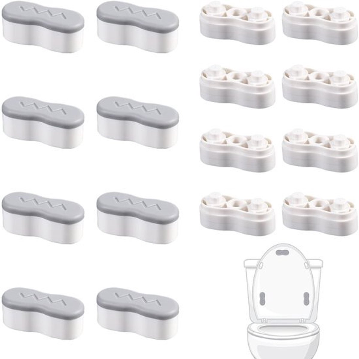 16 Stuks Toiletzitting Buffers - Zelfklevend & Geluiddempend - Voor Thuis, Kantoor & Hotel
