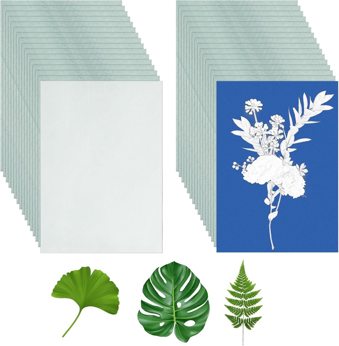 Tekenpapier op zonne-energie, A5, printerpapier, cyanotype papier met acrylpaneel, cyanotype-papierset, zeer gevoelig zonne-kunstpapier voor kinderen en volwassenen