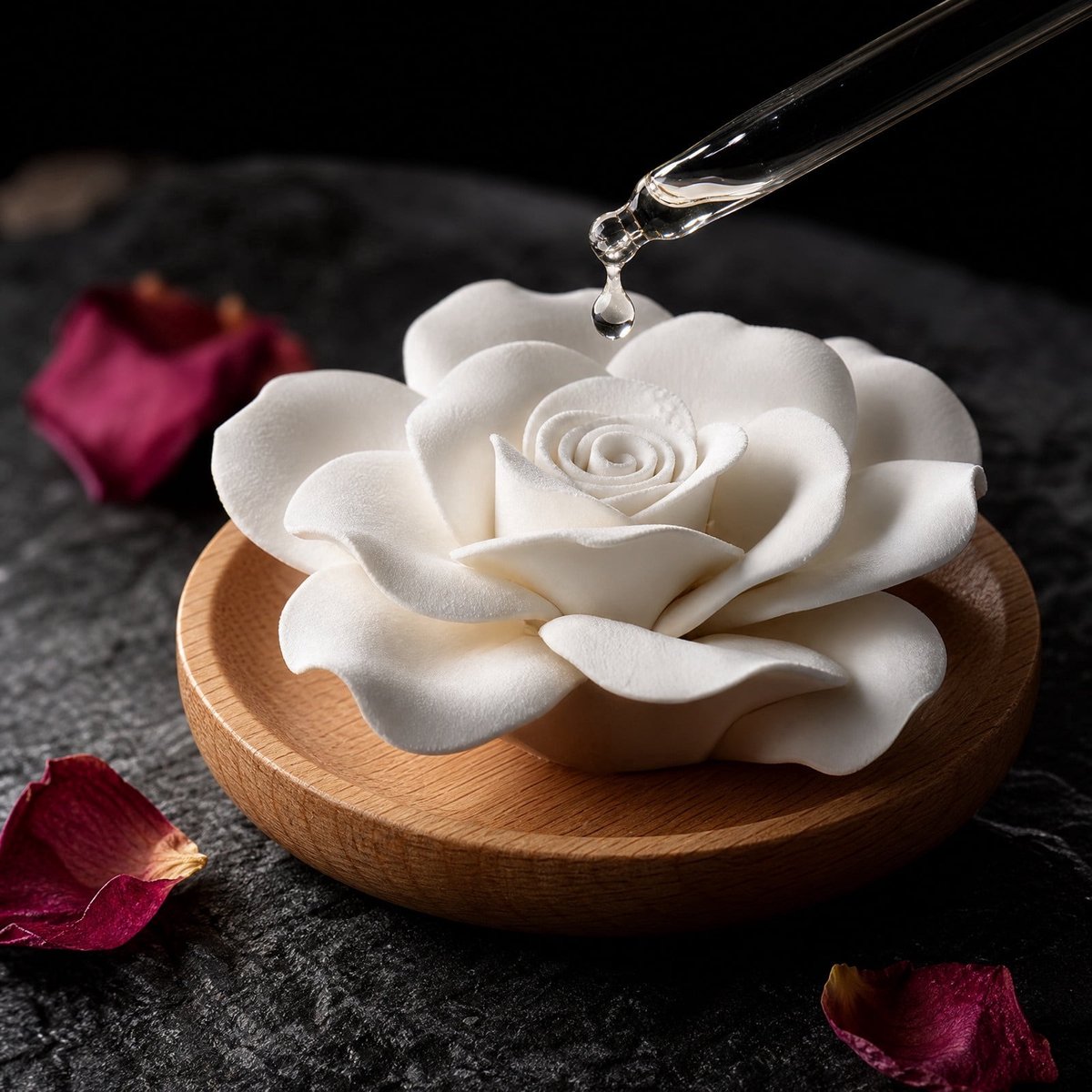 Ulisem - Porseleinen Bloem Aroma Diffuser Roos Vorm - Geurstokjes Oliebrander - Home Fragrance - Kamer Decor - Luchtverfrisser - Handgemaakt - Voor Slaapkamer Woonkamer Badkamer Spa Kantoor - Roos Design