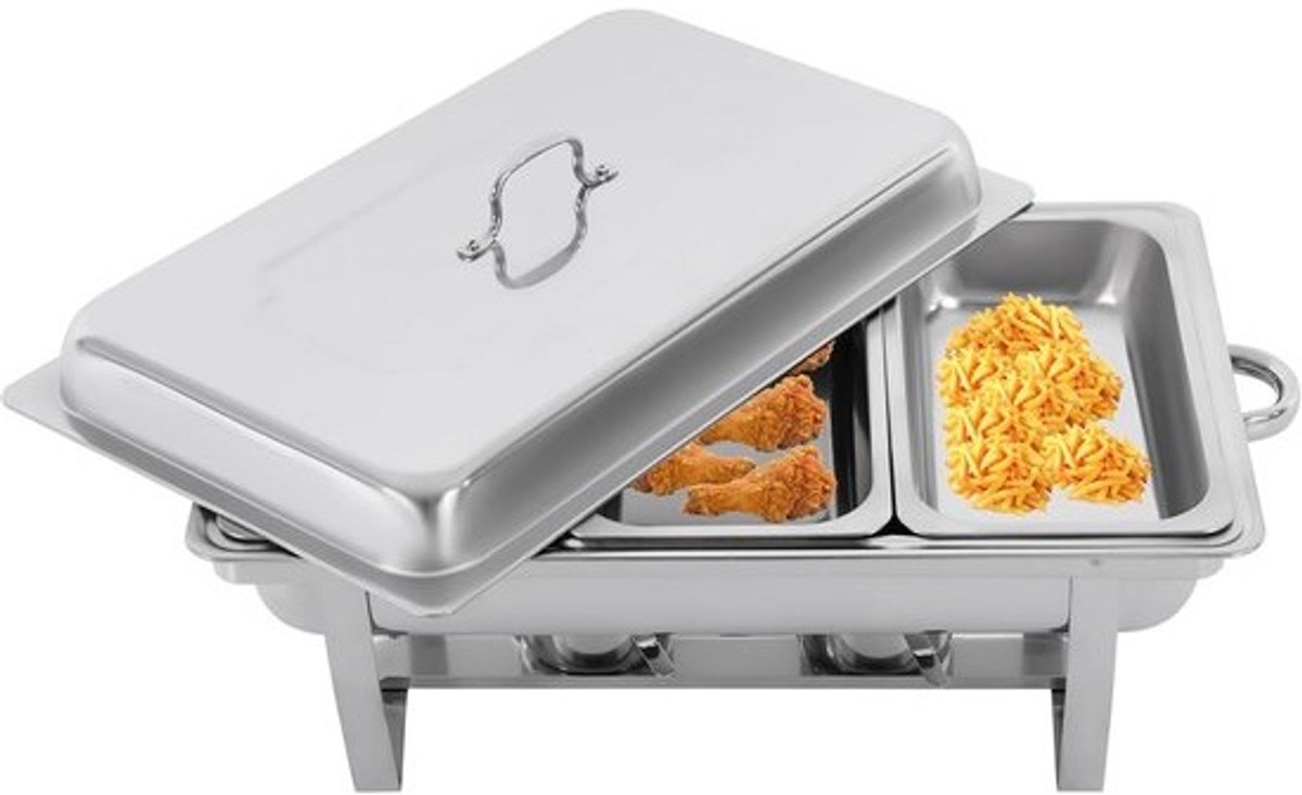 Warmhoudset Buffet, 3 Delig, 9 Liter, Roestvrij Staal voor Catering