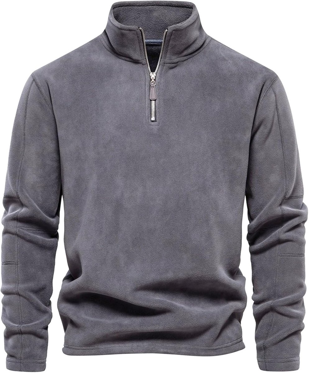 Fleecejack voor heren, winter, herfst, ritssluiting, lange mouwen, opstaande kraag, fleece sweatshirt