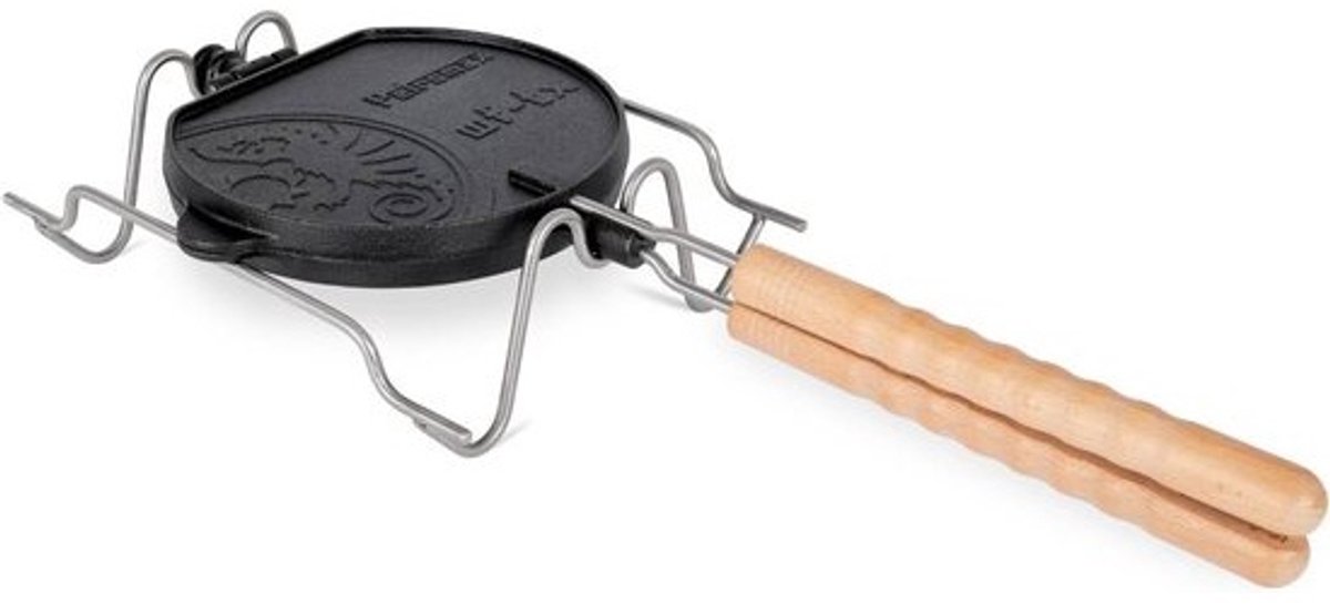 Draaiend Wafelijzer Gietijzer voor Barbecue en Open Vuur