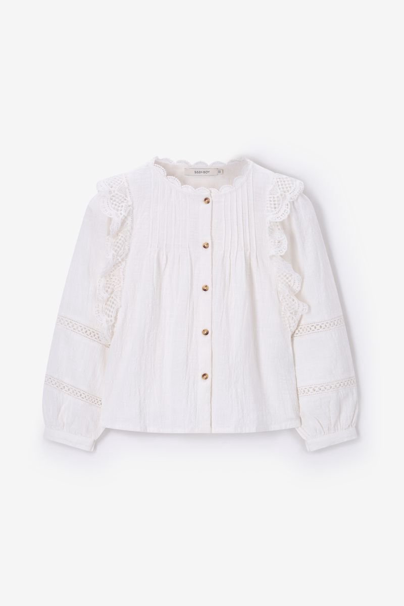 Sissy-Boy - Witte blouse met kanten details